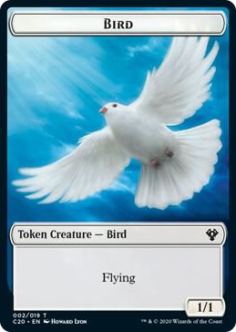 0002 Bird // Dinosaur Cat Double-Sided Token T Commander 2020