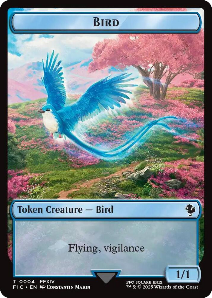 Bird // Hero (0004) Double Sided Token #4 T - Commander: FINAL FANTASY Pokemon card