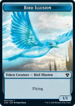0007 Bird Illusion // Beast (011) Double-Sided Token T Commander 2020