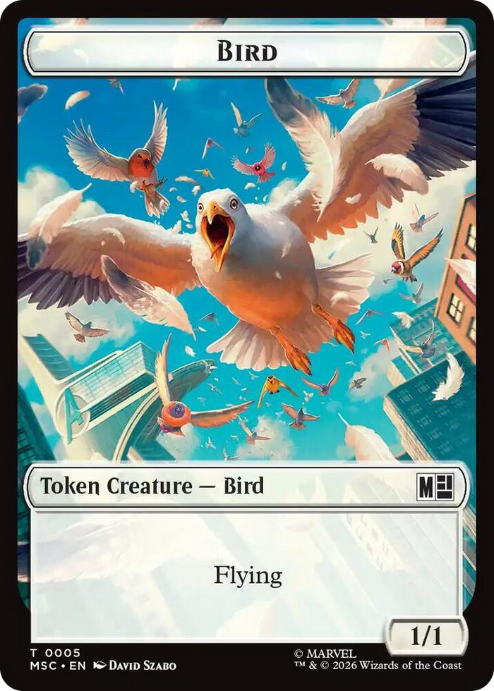 Bird // Rhino Double-Sided Token #5 T - Commander: Marvel Super Heroes Pokemon card