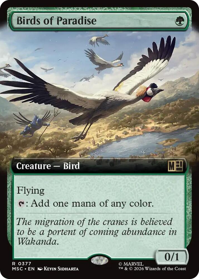 Birds of Paradise (Extended Art) #377 R - Commander: Marvel Super Heroes Pokemon card