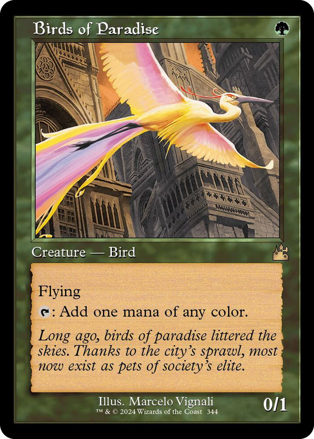 0344 Birds of Paradise (Retro Frame) R Ravnica Remastered
