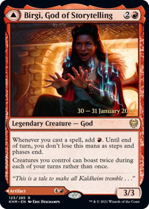 0123 Birgi, God of Storytelling R Prerelease Cards