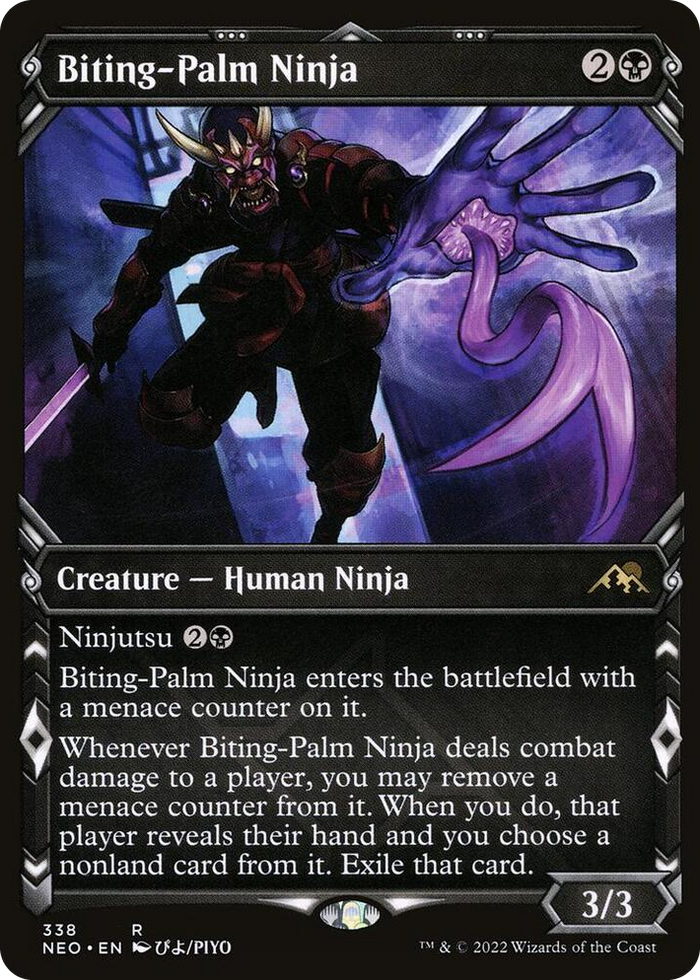 Biting-Palm Ninja (Showcase) #338 R - Kamigawa: Neon Dynasty Pokemon card