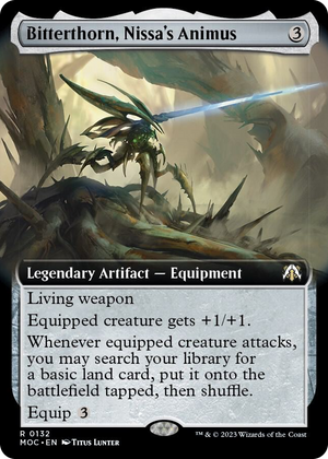 0132 Bitterthorn, Nissa's Animus (Extended Art) R Commander: March of the Machine