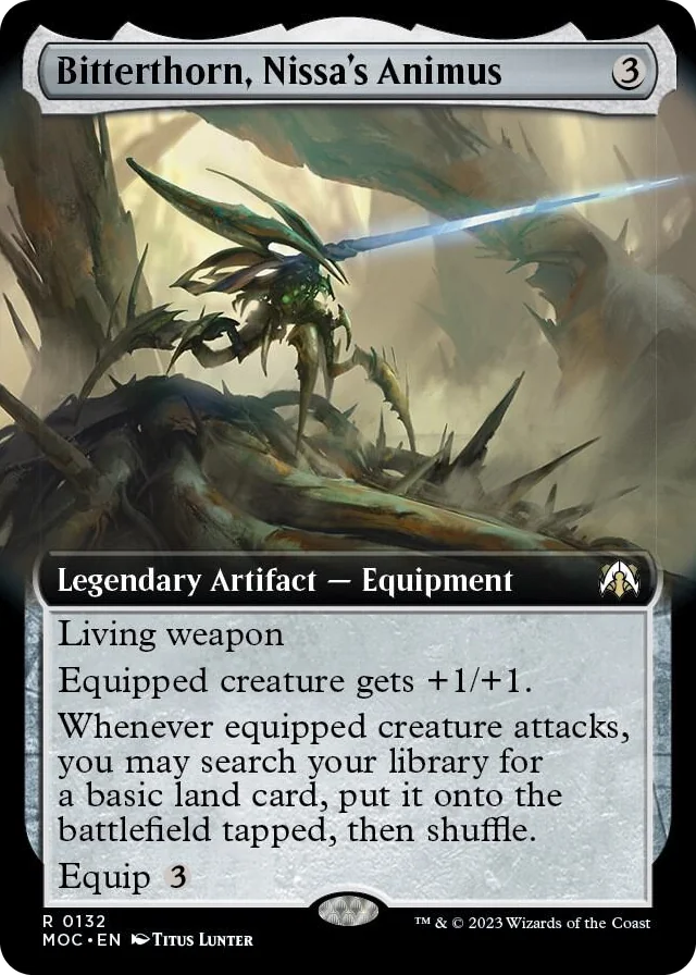 0132 Bitterthorn, Nissa's Animus (Extended Art) R Commander: March of the Machine