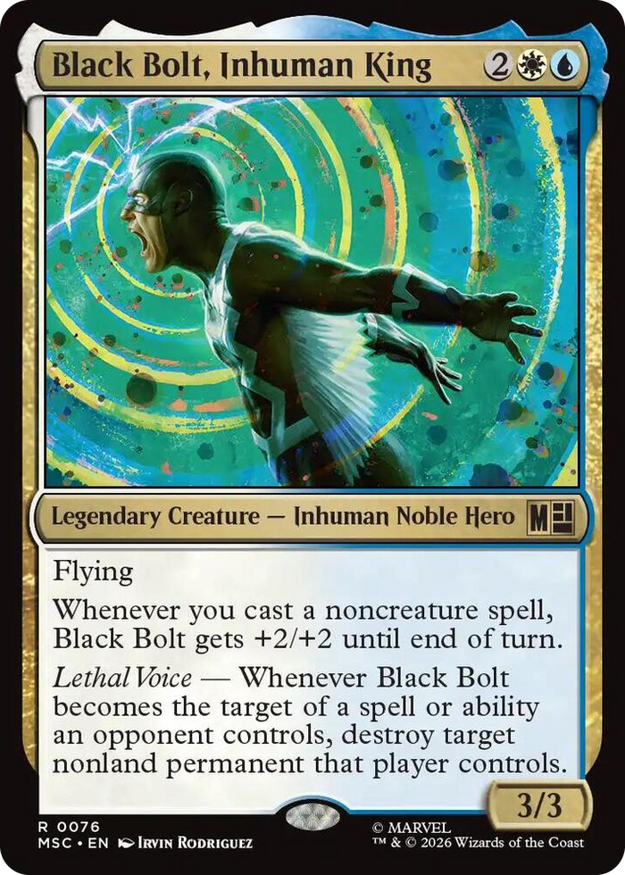 Black Bolt, Inhuman King #76 R - Commander: Marvel Super Heroes Pokemon card