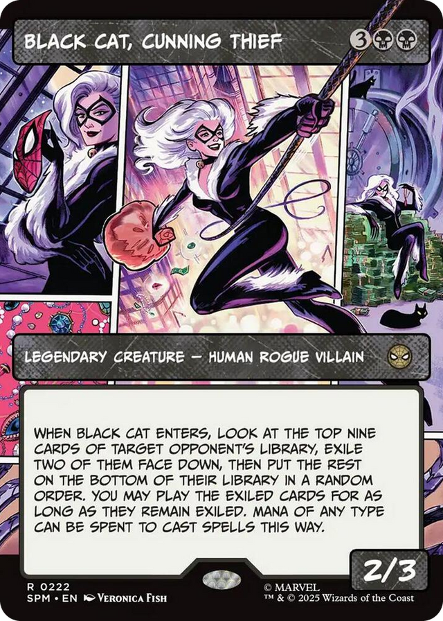 0222 Black Cat, Cunning Thief (Borderless) R Marvel's Spider-Man