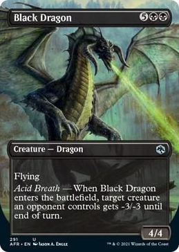 0291 Black Dragon (Borderless) U Adventures in the Forgotten Realms