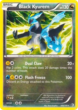 0100 Black Kyurem - 100/149 (BW Boundaries Crossed) Holo Rare Deck Exclusives