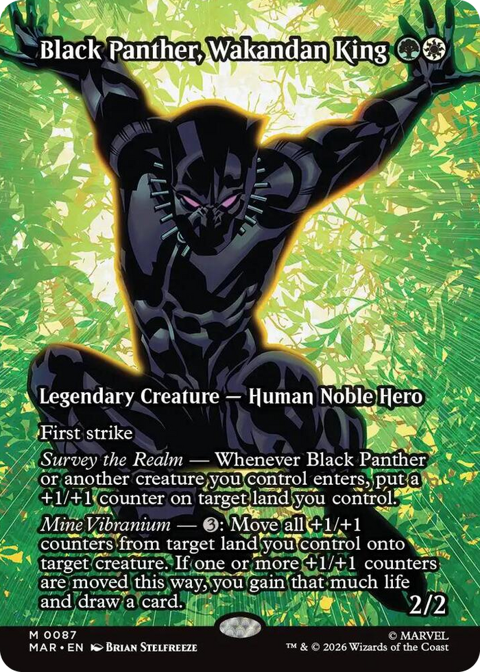 Black Panther, Wakandan King (Borderless) #87 M - Marvel Universe Eternal-Legal Pokemon card