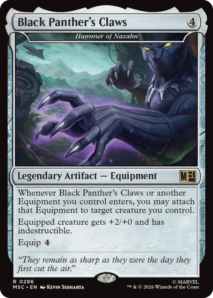 Black Panther's Claws - Hammer of Nazahn #286 R - Commander: Marvel Super Heroes Pokemon card