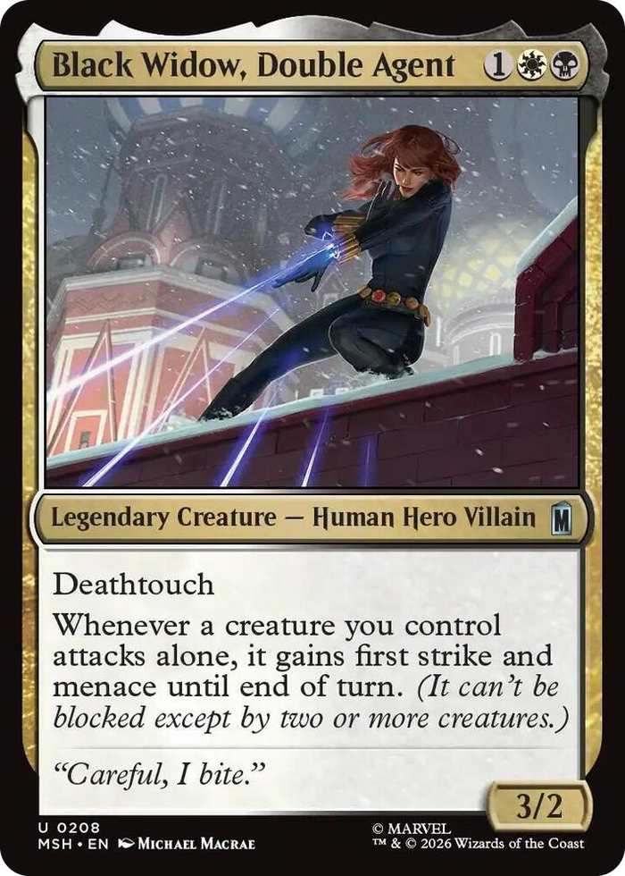 Black Widow, Double Agent #208 U - Marvel Super Heroes Pokemon card