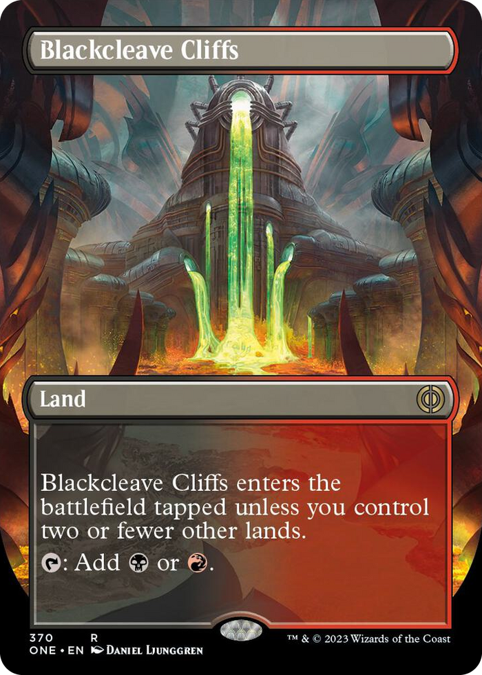 Blackcleave Cliffs (Borderless) #370 R - Phyrexia: All Will Be One Pokemon card