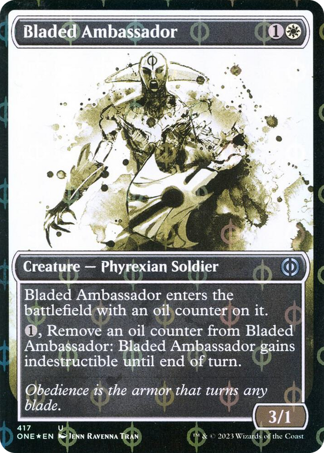 0417 Bladed Ambassador (Showcase) (Step-and-Compleat Foil) U Phyrexia: All Will Be One