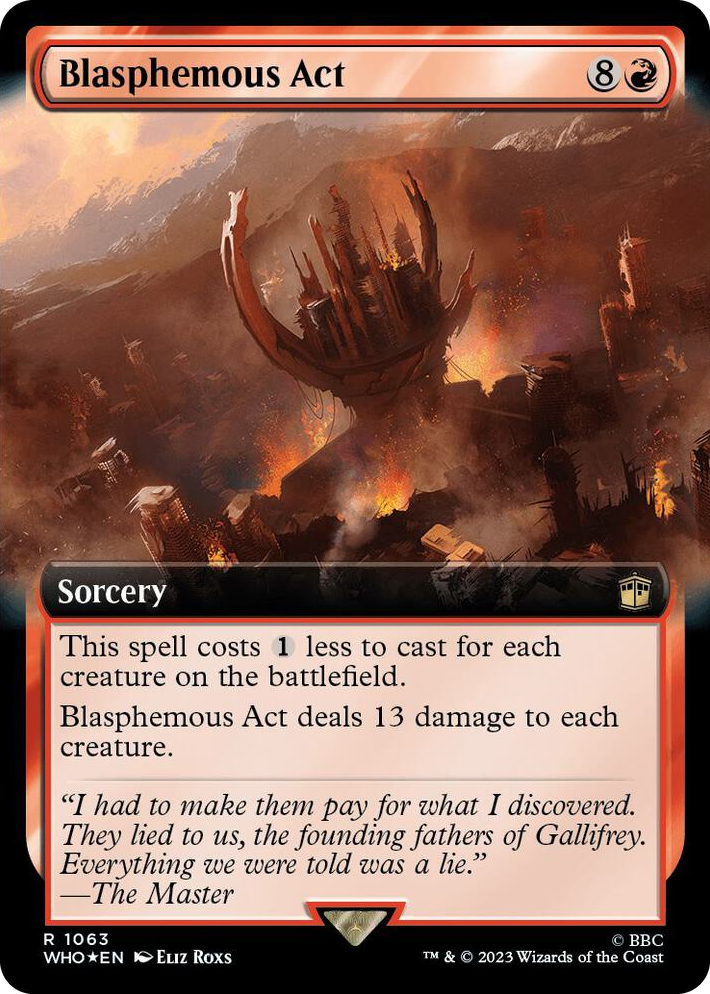 1063 Blasphemous Act (Extended Art) (Surge Foil) R Universes Beyond: Doctor Who