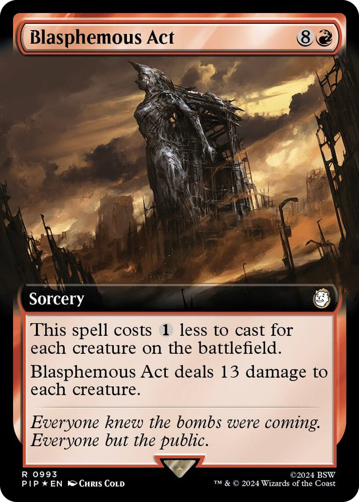 0993 Blasphemous Act (Extended Art) (Surge Foil) R Universes Beyond: Fallout