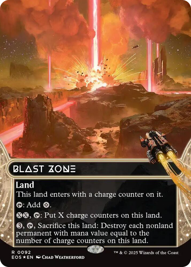 0092 Blast Zone (0092) (Borderless) (Galaxy Foil) R Edge of Eternities: Stellar Sights