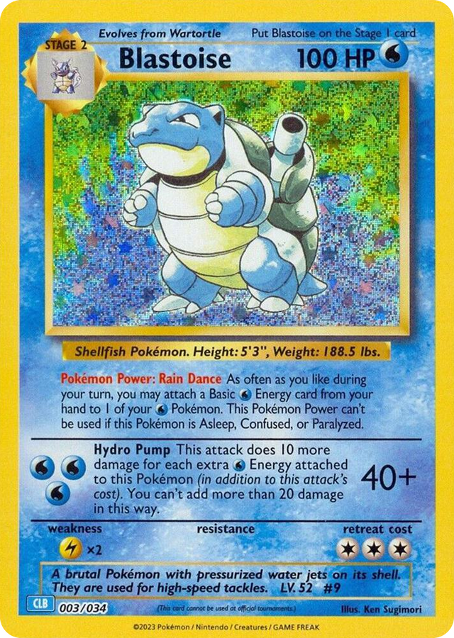 0003 Blastoise Classic Collection Trading Card Game Classic