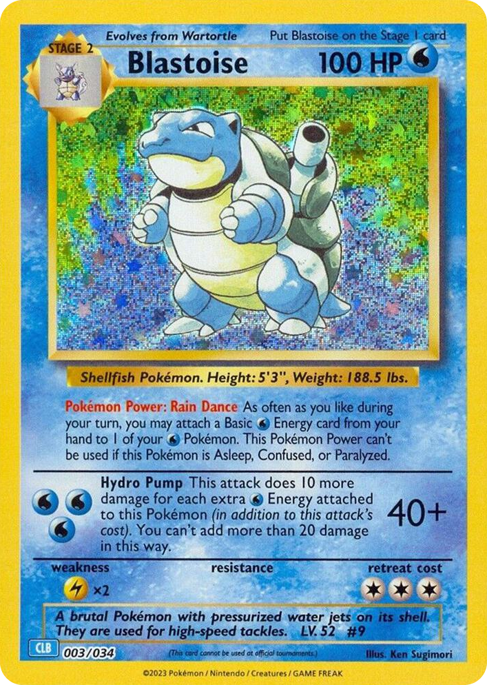 0003 Blastoise Classic Collection Trading Card Game Classic