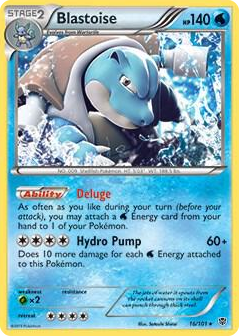 0016 Blastoise - 16/101 (BW Plasma Blast) Rare Deck Exclusives