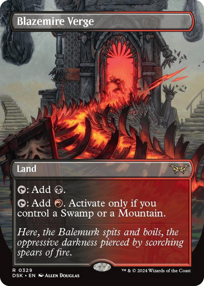 Blazemire Verge (Borderless) #329 R - Duskmourn: House of Horror Pokemon card