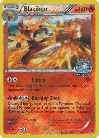 0014 Blaziken - 14/111 (National Championships) Promo League & Championship Cards