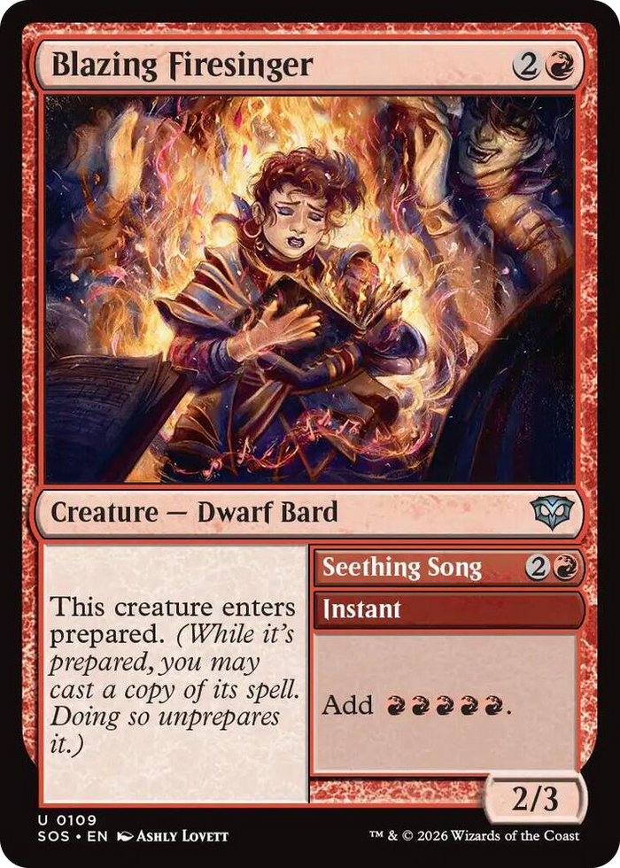 Blazing Firesinger #109 U - Secrets of Strixhaven Pokemon card