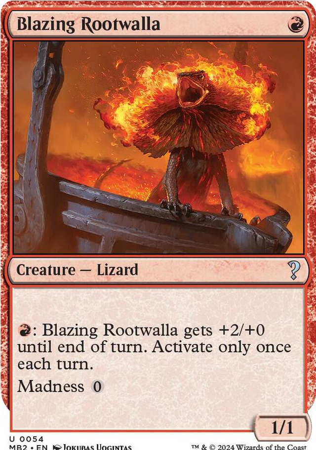 0054 Blazing Rootwalla (White Border) U Mystery Booster 2