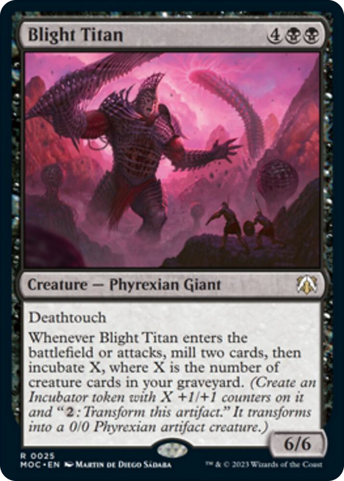 Blight Titan #25 R - Commander: March of the Machine Pokemon card