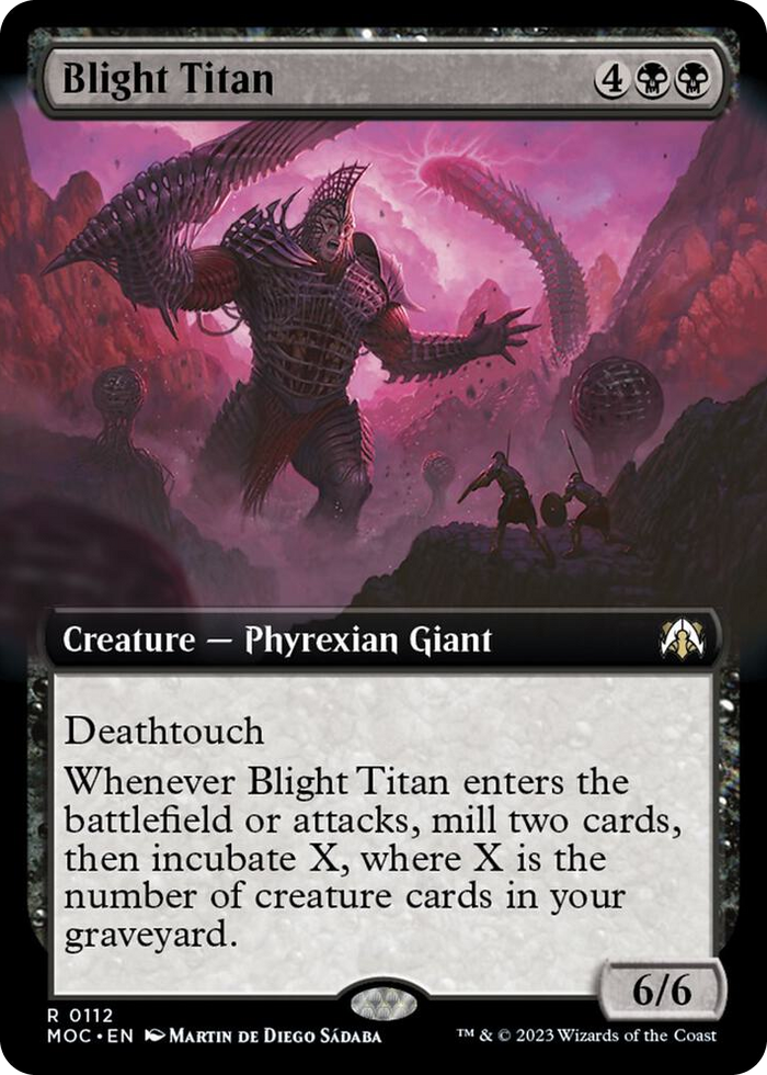 Blight Titan (Extended Art) #112 R - Commander: March of the Machine Pokemon card