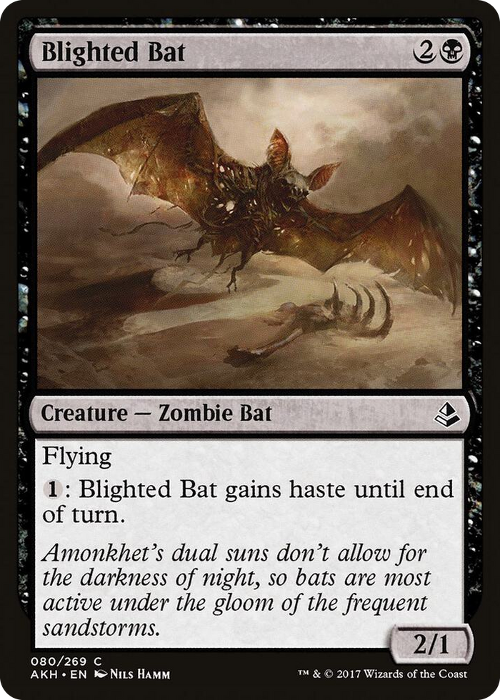 Blighted Bat #80 C - Amonkhet Pokemon card