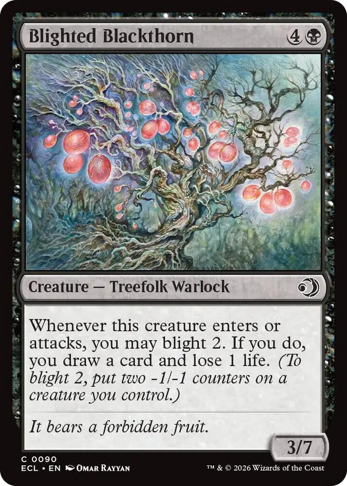Blighted Blackthorn #90 C - Lorwyn Eclipsed Pokemon card