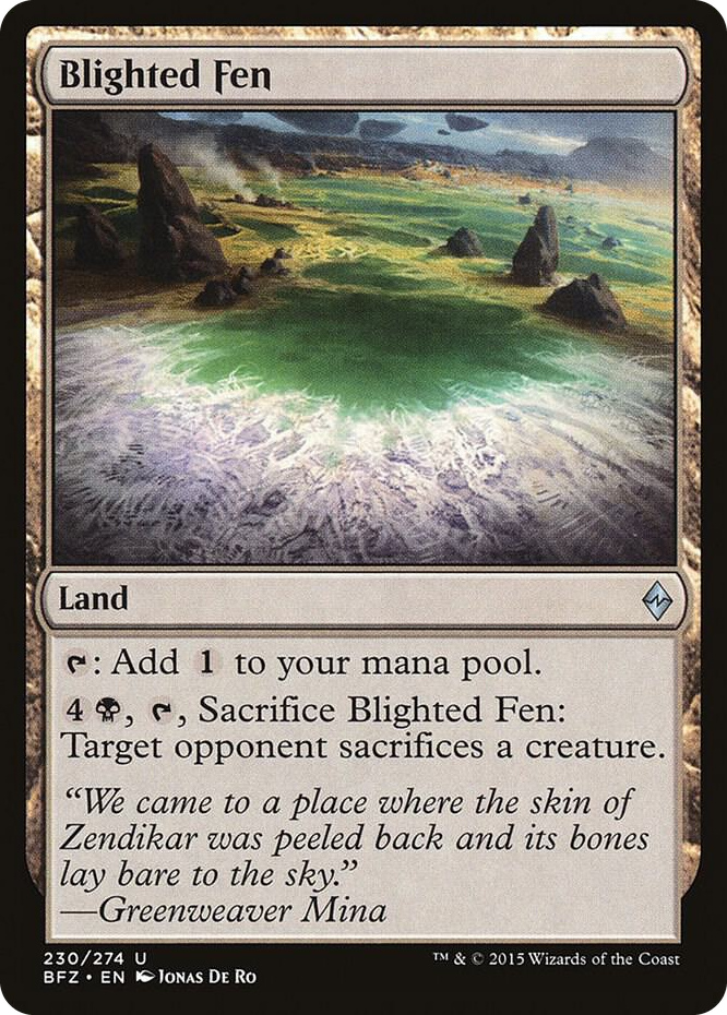 Blighted Fen #230 U - Battle for Zendikar Pokemon card