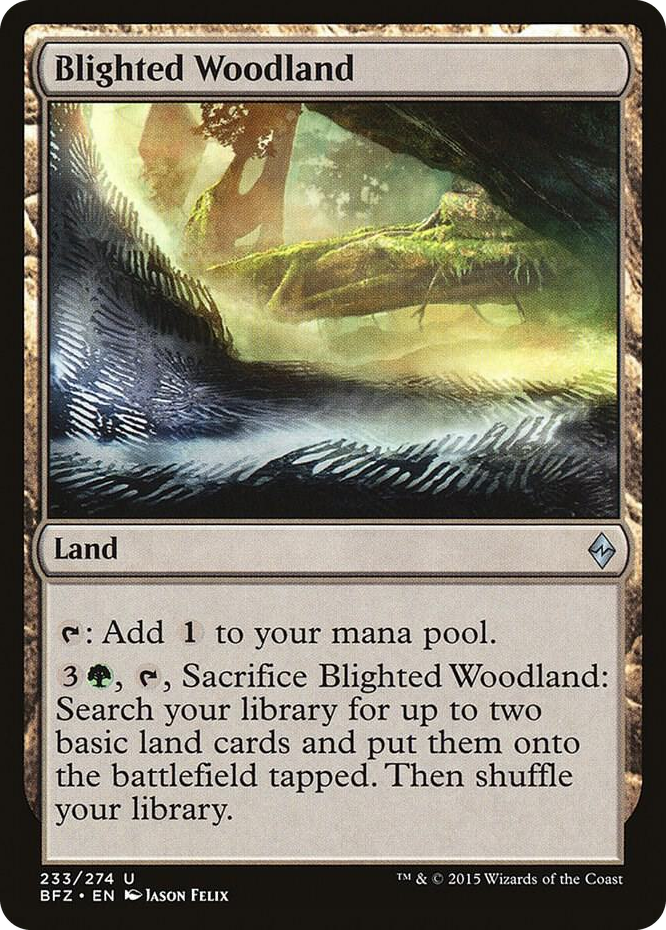 Blighted Woodland #233 U - Battle for Zendikar Pokemon card