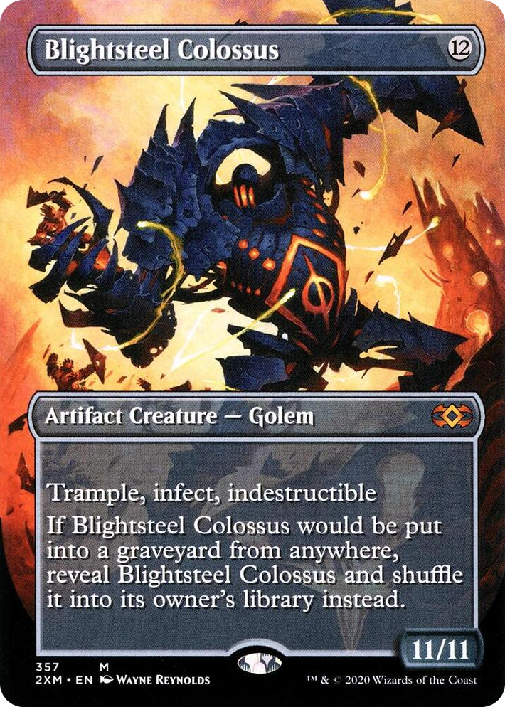 0357 Blightsteel Colossus (Borderless) M Double Masters