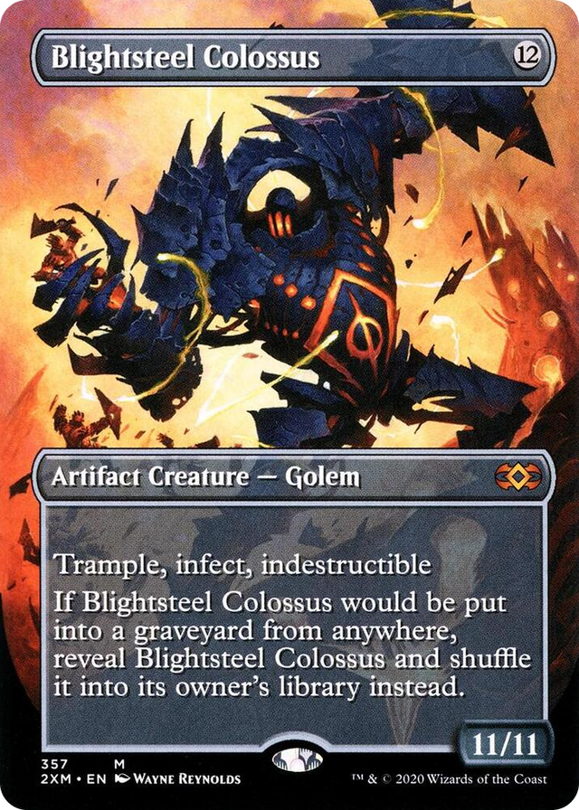 0357 Blightsteel Colossus (Borderless) M Double Masters