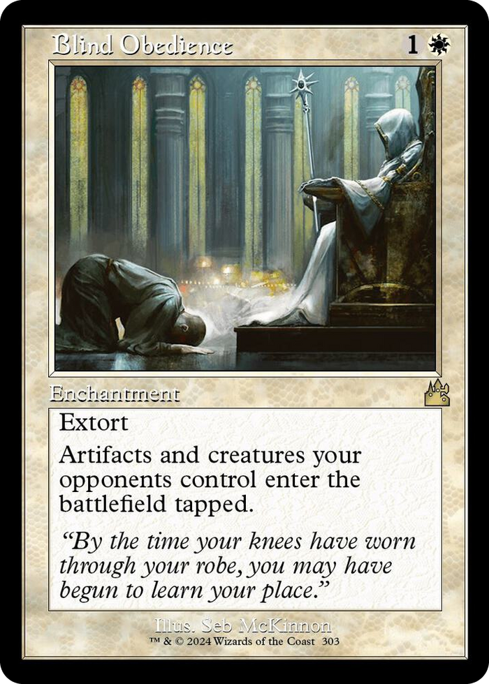 Blind Obedience (Retro Frame) #303 R - Ravnica Remastered Pokemon card