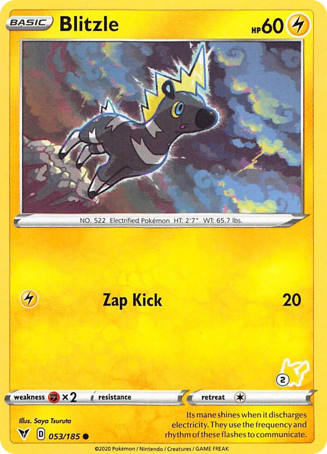 0053 Blitzle - 053/185 (#2 Pikachu Stamped) Promo Battle Academy 2022