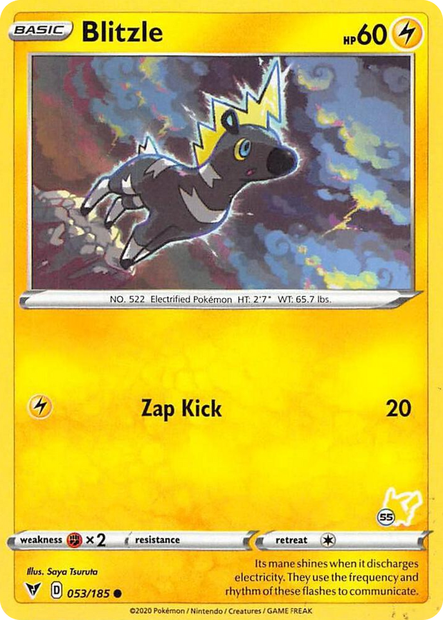 0053 Blitzle - 053/185 (#55 Pikachu Stamped) Promo Battle Academy 2022