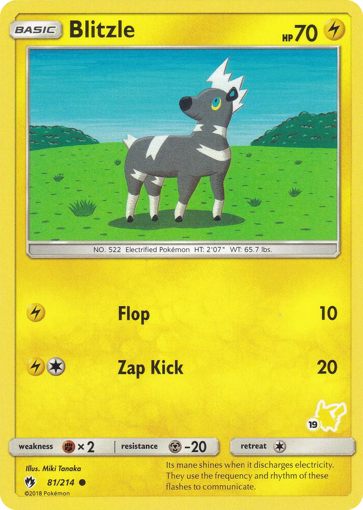 0081 Blitzle - 81/214 (#19 Pikachu Stamped) Promo Battle Academy