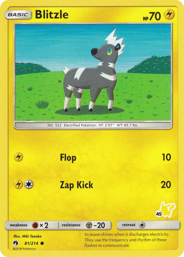 0081 Blitzle - 81/214 (#45 Pikachu Stamped) Promo Battle Academy
