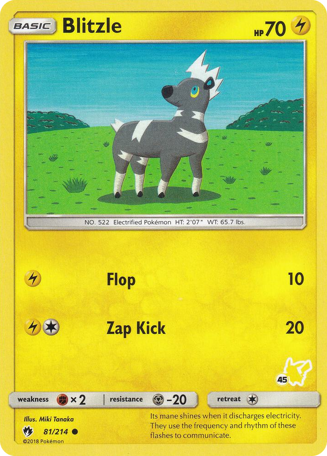 0081 Blitzle - 81/214 (#45 Pikachu Stamped) Promo Battle Academy