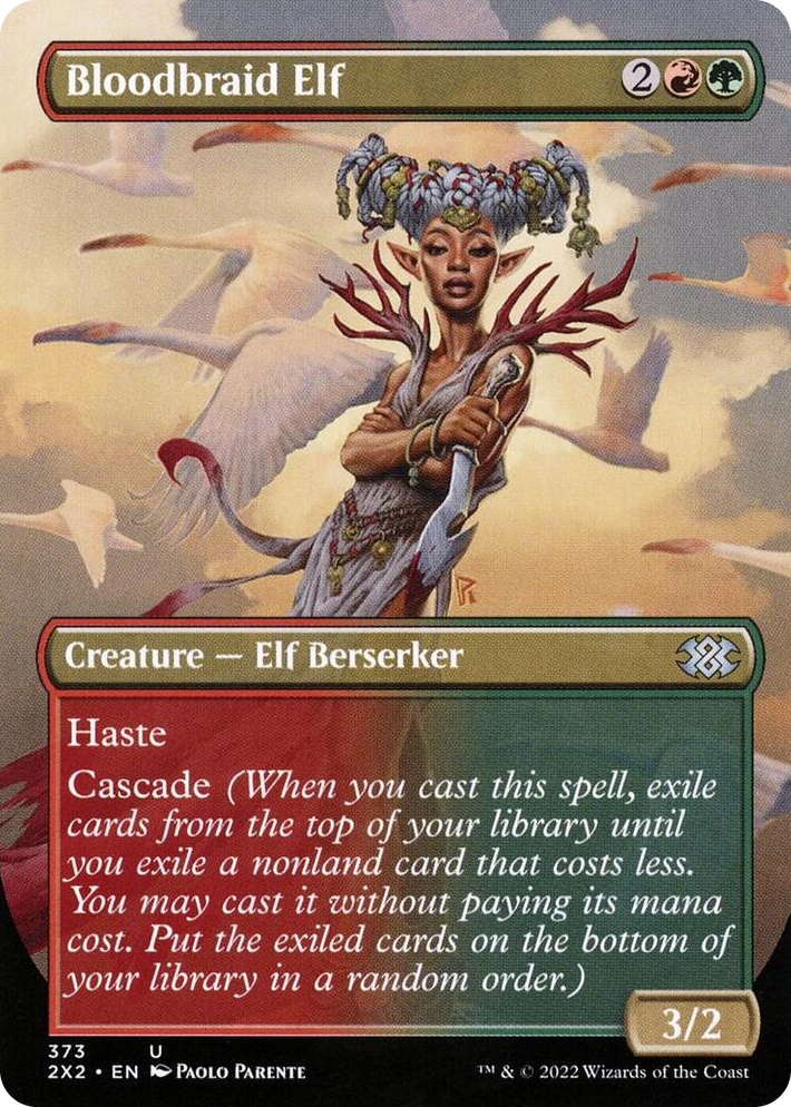 0373 Bloodbraid Elf (Borderless) U Double Masters 2022