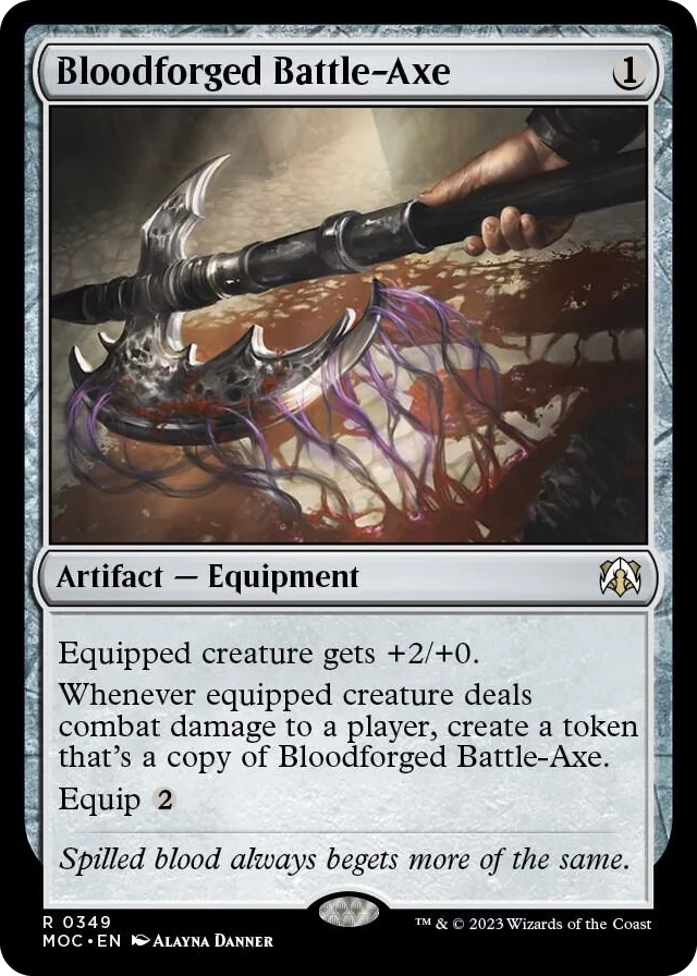 0349 Bloodforged Battle-Axe R Commander: March of the Machine