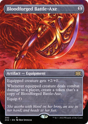 0392 Bloodforged Battle-Axe (Borderless) R Double Masters 2022