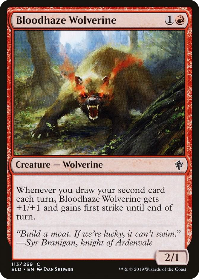 0113 Bloodhaze Wolverine C Throne of Eldraine
