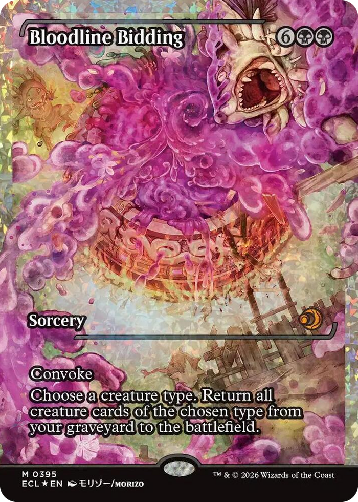 Bloodline Bidding (Showcase) (Fracture Foil) #395 M - Lorwyn Eclipsed Pokemon card
