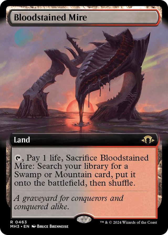 0463 Bloodstained Mire (Extended Art) R Modern Horizons 3