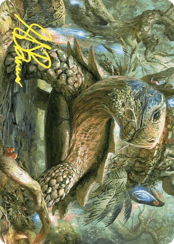 0024 Blossoming Tortoise Art Card (Gold-Stamped Signature) S Art Series: Wilds of Eldraine